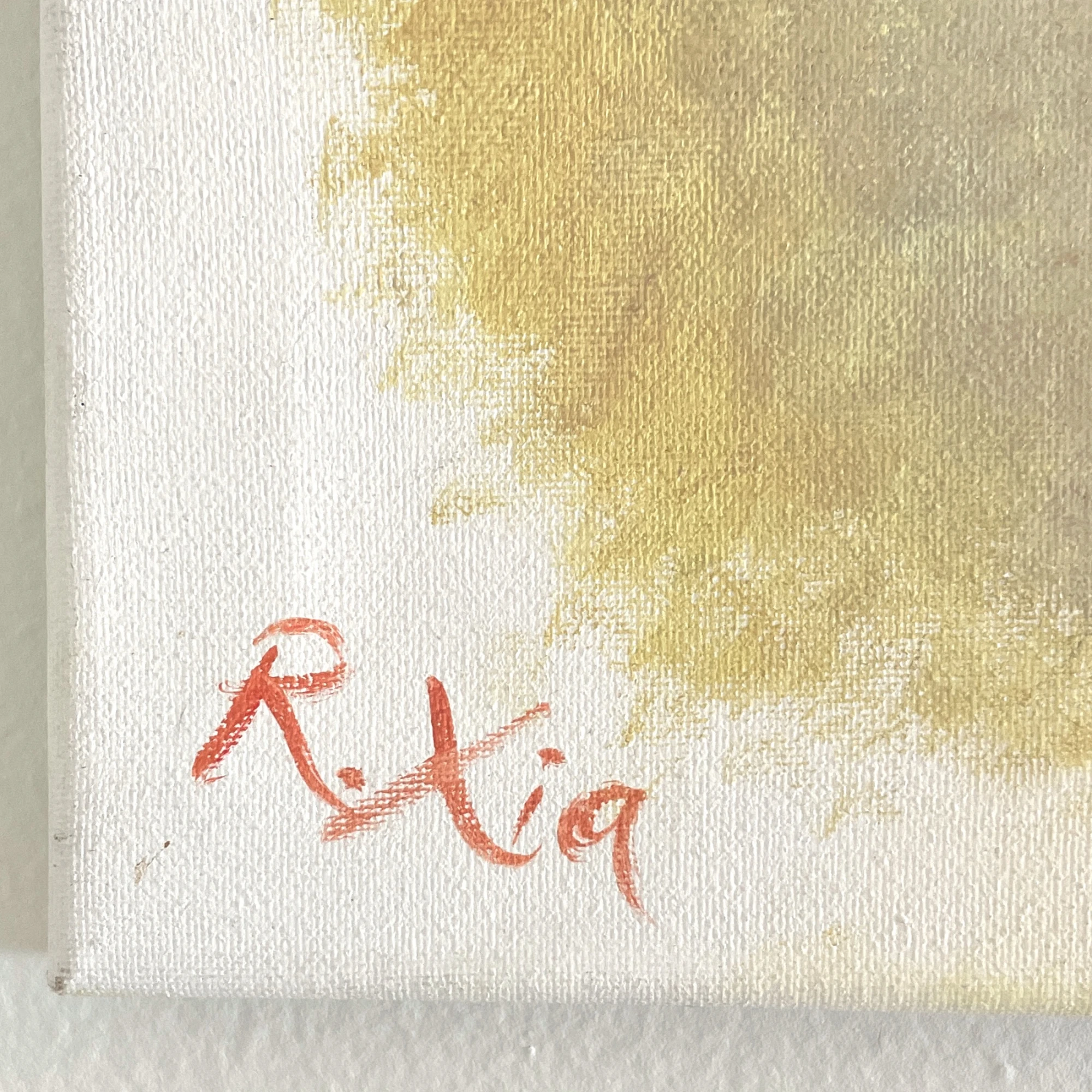 Close detail of the artist's signature, R.Xia